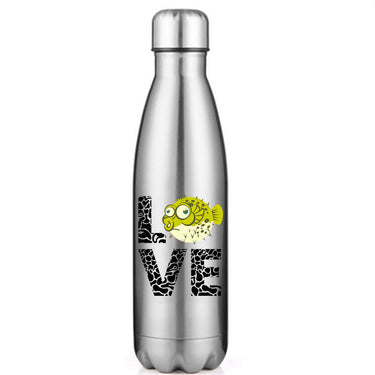 Love Fishing Green Blowfish Globe' Stainless Steel Water Bottle